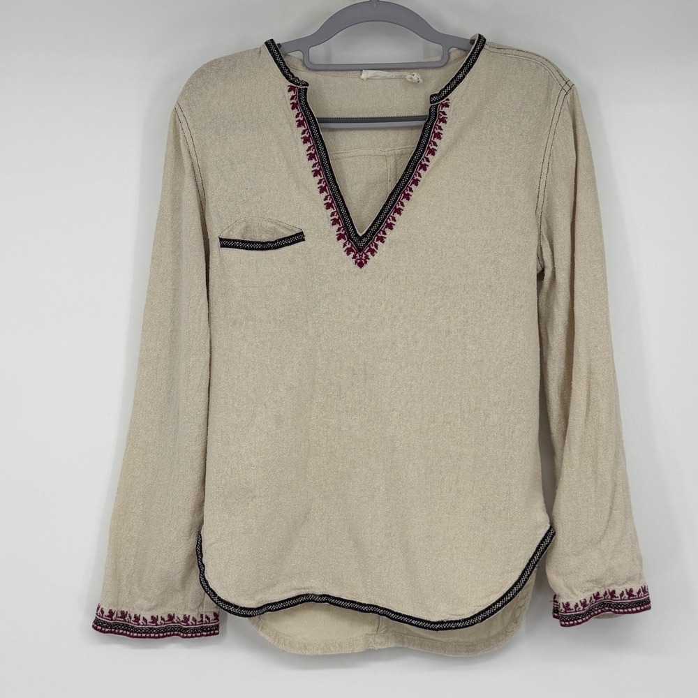 Isabel Marant Etoile Dumas Demma Raw Silk Embroidered Tunic Top 38